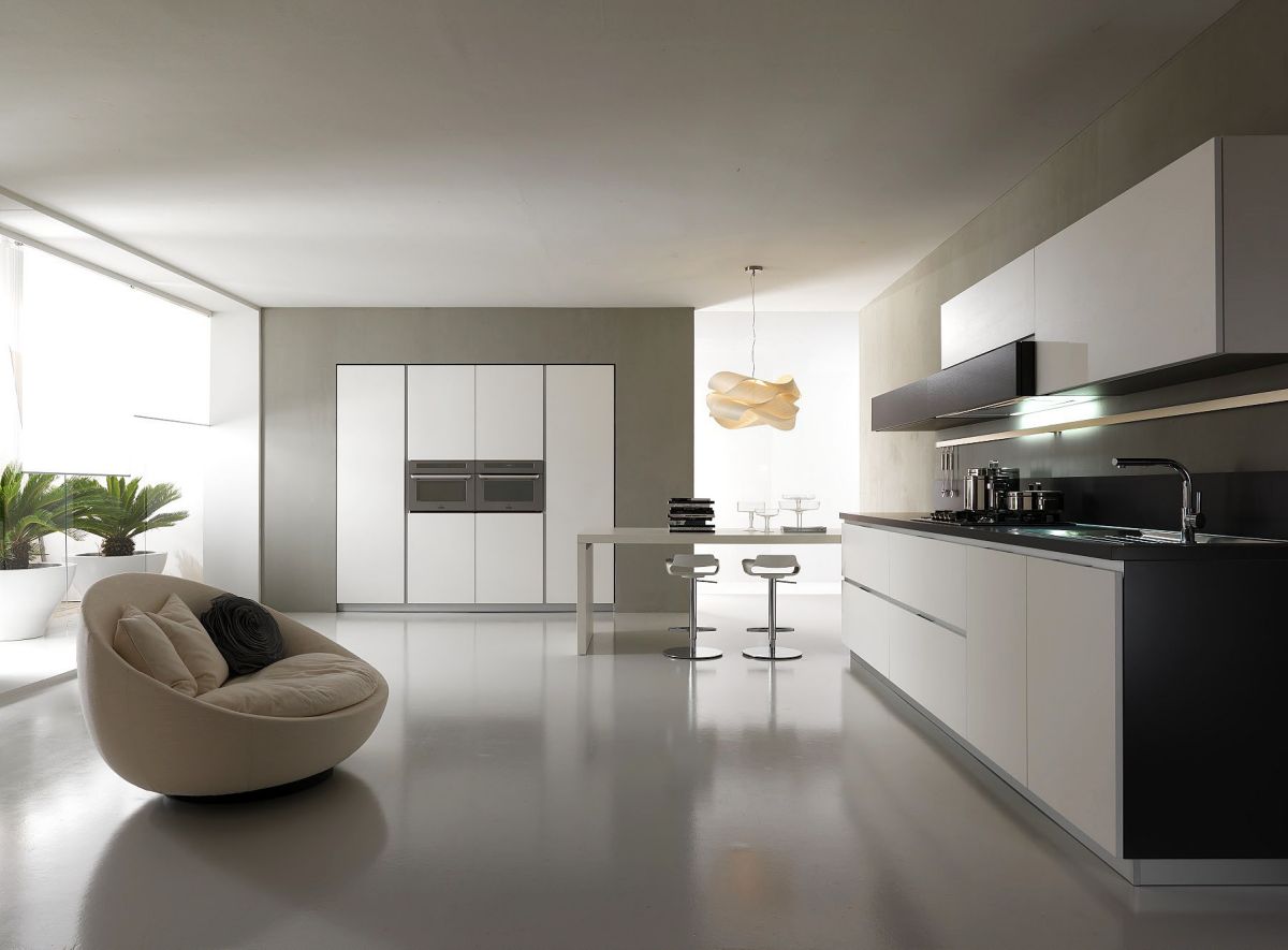 Modern minimalist kitchen designs white