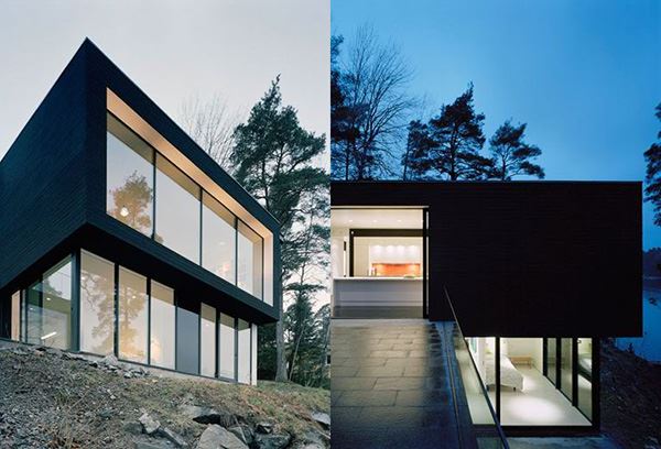 Minimalist-black-hillside-house