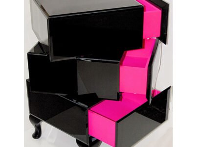 Luxury-bedside-table-in-black-and-cyclamen