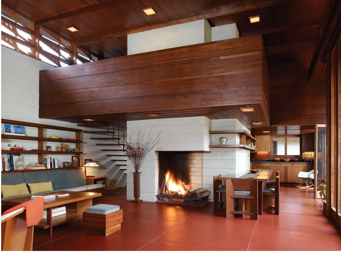One-floor-house-architecture-by-Frank-Lloyd-Wright