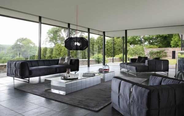 black-couch-living-room-furniture-roche-bobois