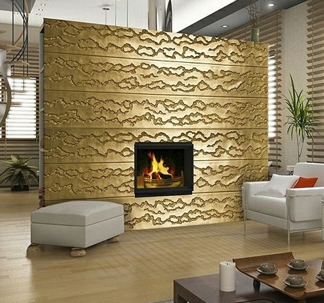 Golden wall decor for living room