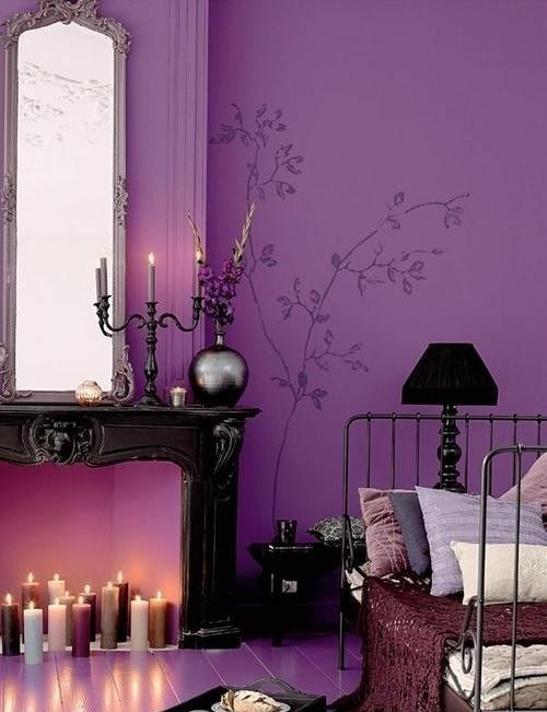 shabby-chic-deep-purple-bedroom