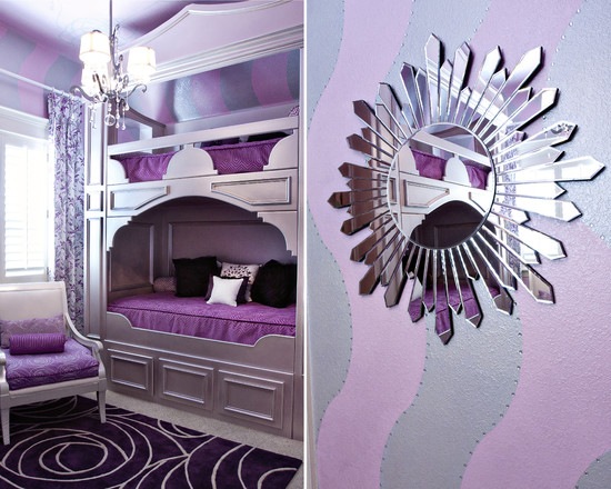 stylish-bunk-beds-silver-purple-bedroom