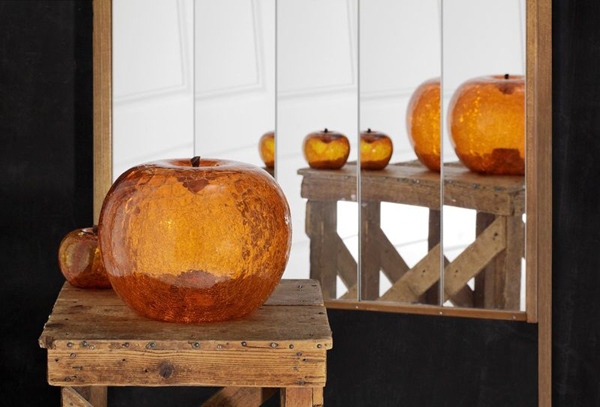 orange transparent-fruit-collection-sculptures-home-decor