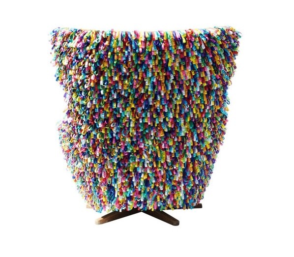 Bahia chair design back multicolour ribbons