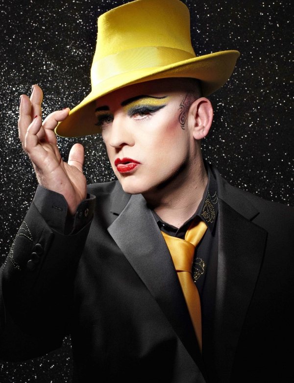 Boy George style Yellow Hat Halloween makeup tips fairing 