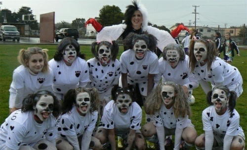 Football Team 101 Dalmatians costumes Halloween make up 