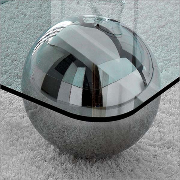 Globe Table glass top metal sphere