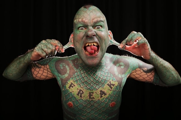 Human reptile tattoos Erik Sprague Ideas makeup 
