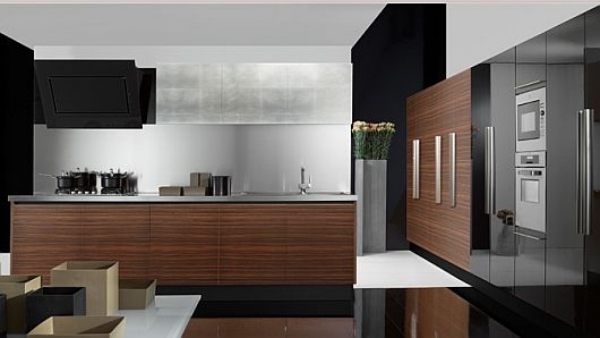 Kitchen Design ideas wood black stainless steel