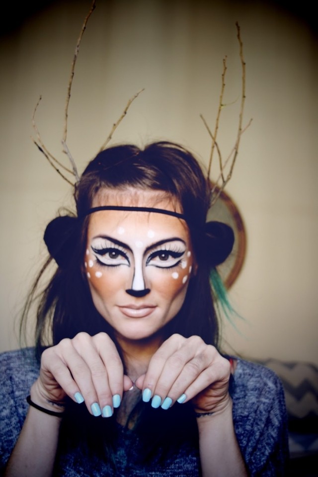 Makeup ideas woman deer forest nature inspired halloween 