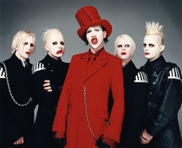 Marilyn Manson clothing Red Suit makeup ideas