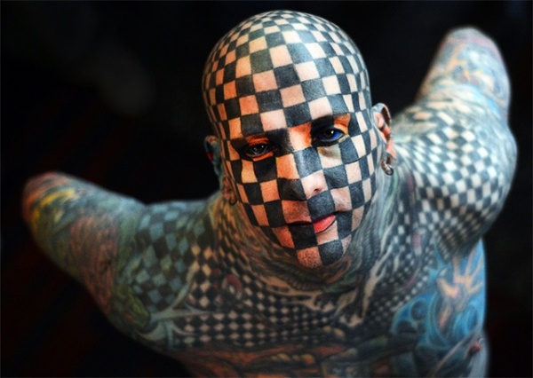 Matt Gone tattoos Checkerboard Make Up Ideas Party 