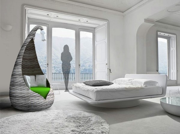 cocoon chair bedroom look