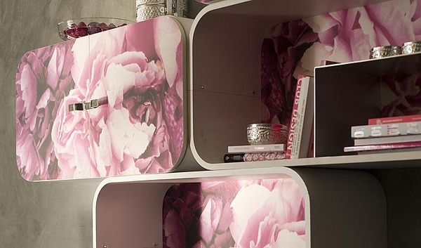 cocoon shelving system rose blossom imprinted doors design 