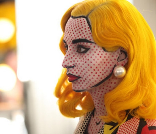 gorgeous pop art yellow hair halloween make-up 