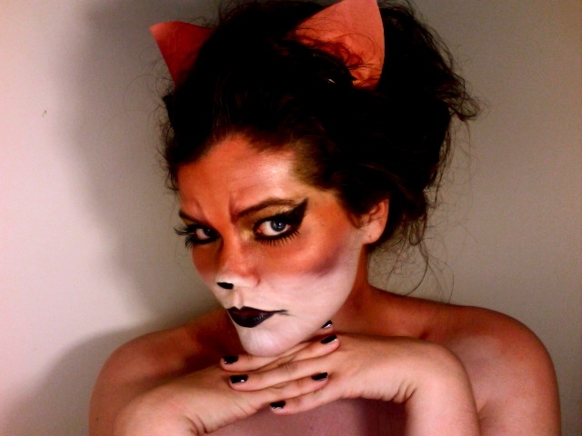 fox makeup ideas halloween woman ear hair 