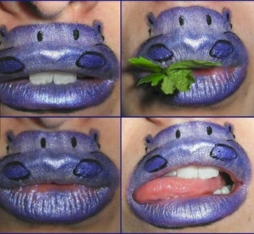 funny Eyeshadow Hippo Mouth Halloween 
