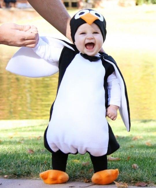 halloween costume baby penguin idea sweet 