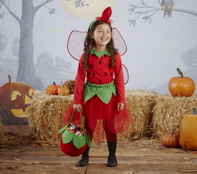 halloween costume child girl strawberry 