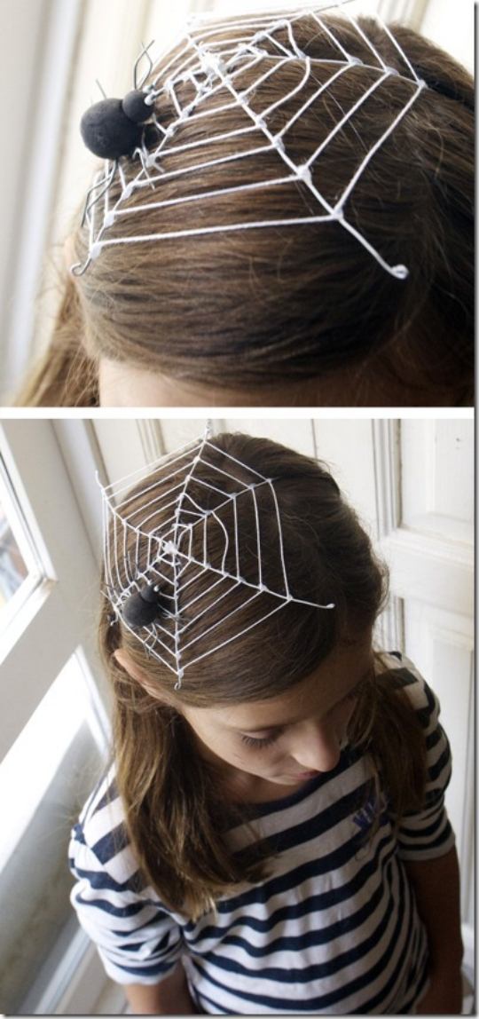 halloween kids hairstyles spider cobweb accessories 