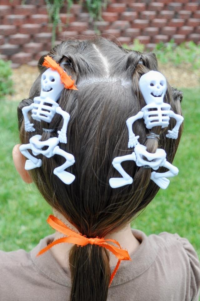 kids halloween skeletons hairstyle ideas 