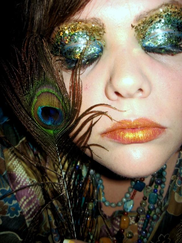 peacock feather color makeup not scary halloween 