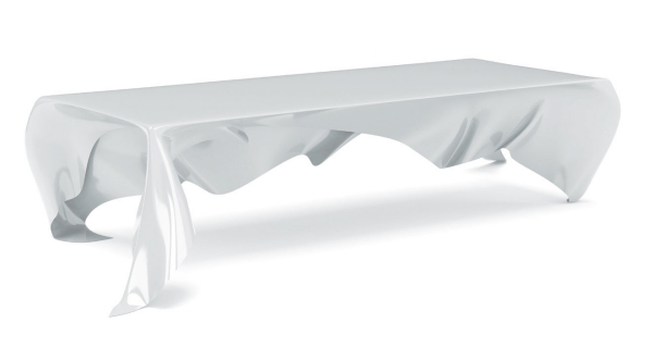 phantom-table-standing tablecloth surface