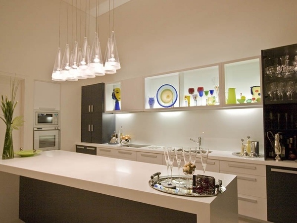 accent light white cabinets white kitchen island