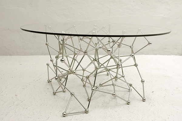 modern coffee table molecular metal support