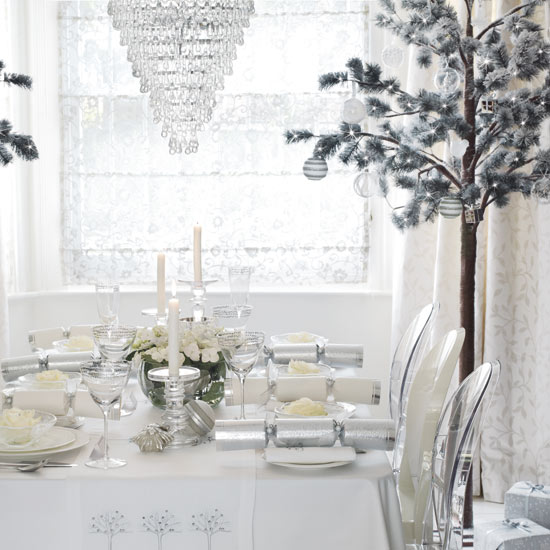 white christmas decoration ideas table setting