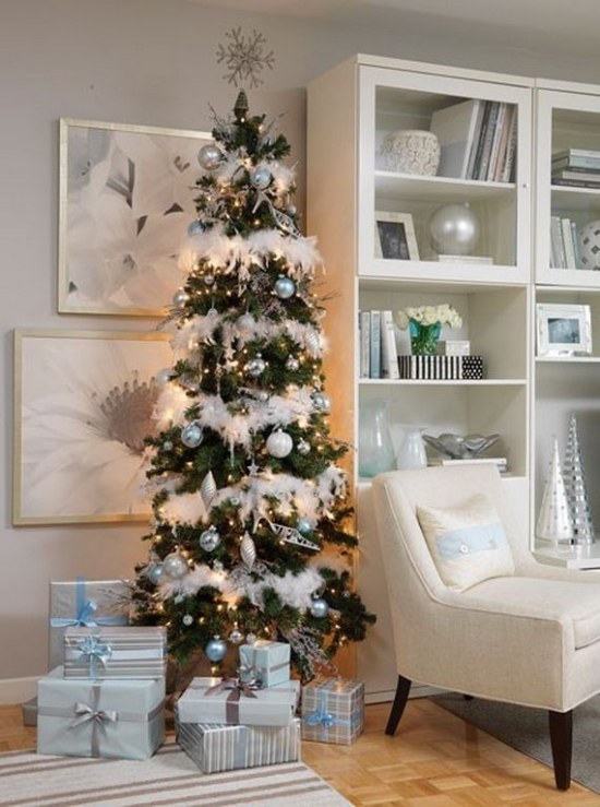 white christmas decor tree