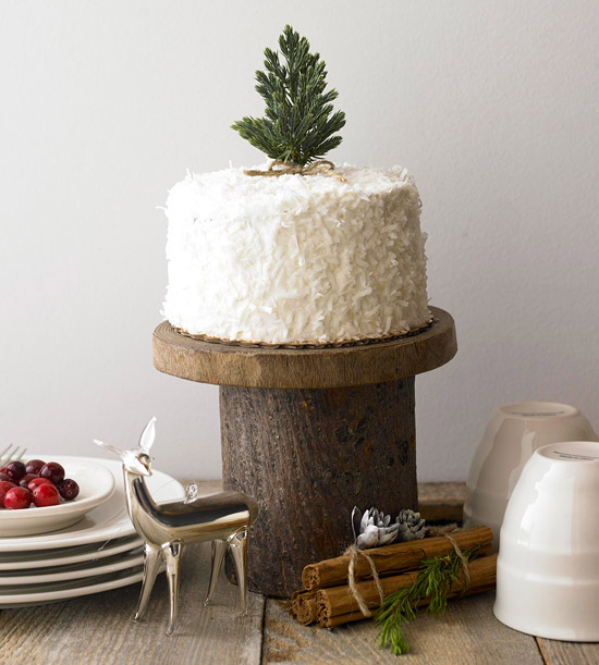 An inventive cake stand nature materials