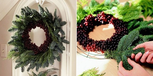red berries and traditional evergreens