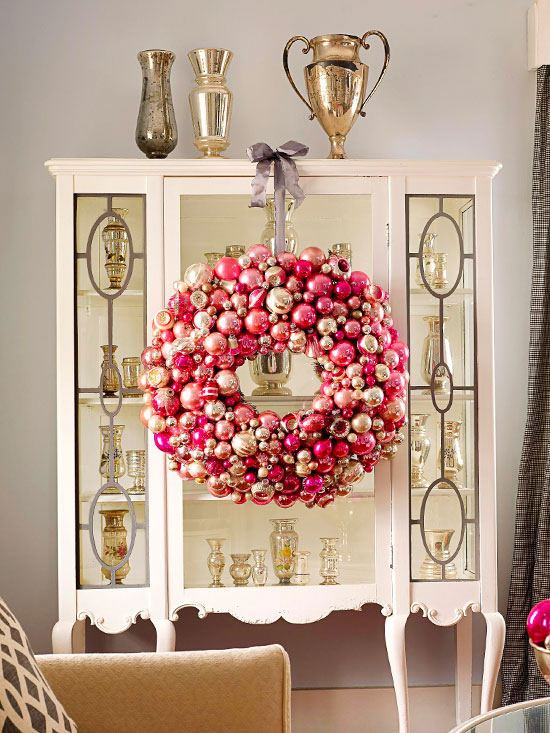 Christmas ideas for small spaces a wreath of colour ornaments