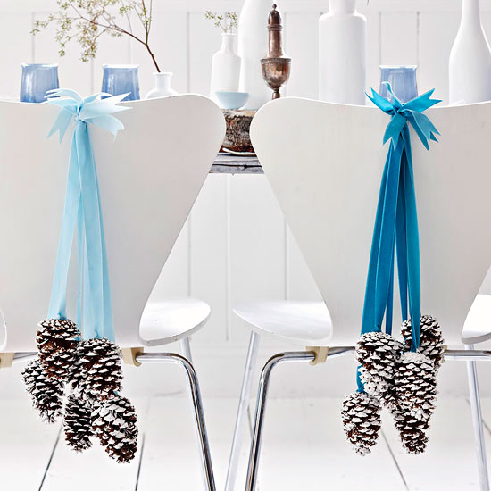 Christmas ideas for small spaces dining chairs cones