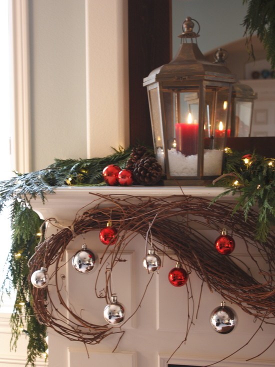 Christmas lantern and wreath