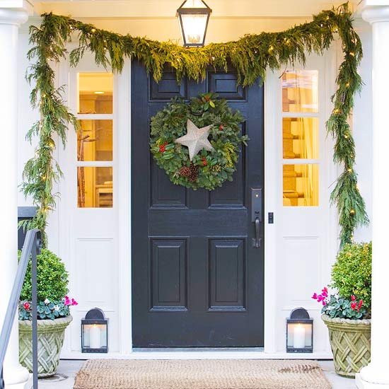 Christmas ideas fir garland wreath with star