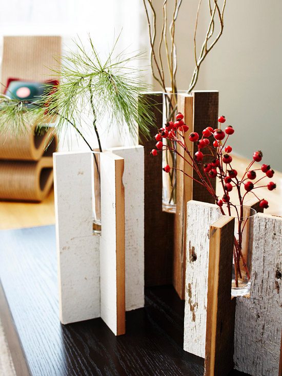 Christmas table centerpieces ideas vases with berries