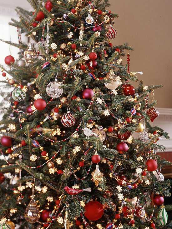 Christmas tree decoration repeated ornaments