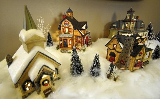 Christmas village mantel decoration