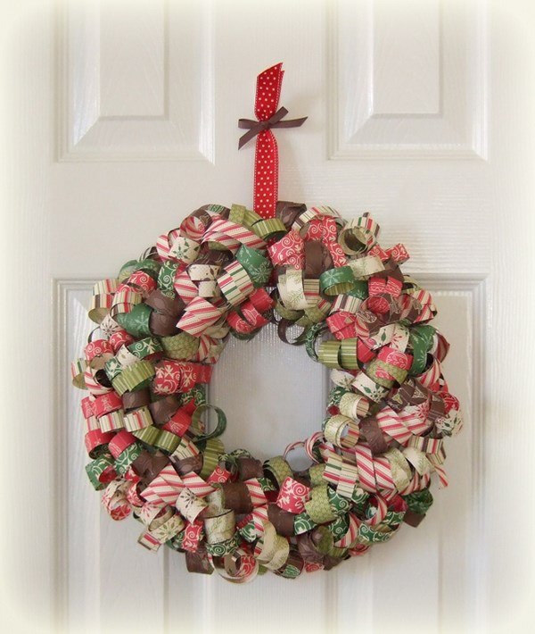 DIY Christmas wreath design ideas paper wreath