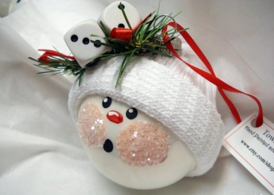Easy Christmas crafts ideas snowman ping pong ball jingle bells