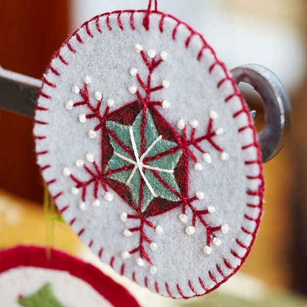 Felt christmas ornaments snowflake cristmas crafts