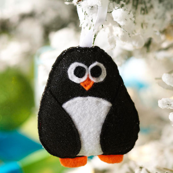 Felt christmas ornament little penguin