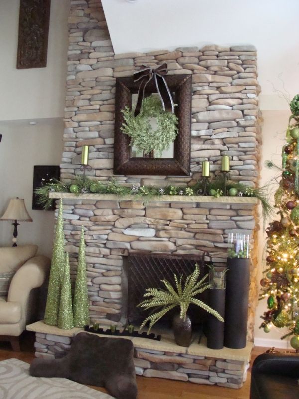 fireplace and mantel christmas decor ideas