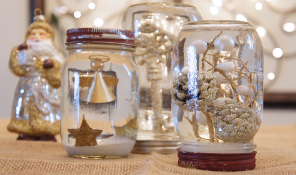 Homemade snow globes christmas craft ideas 