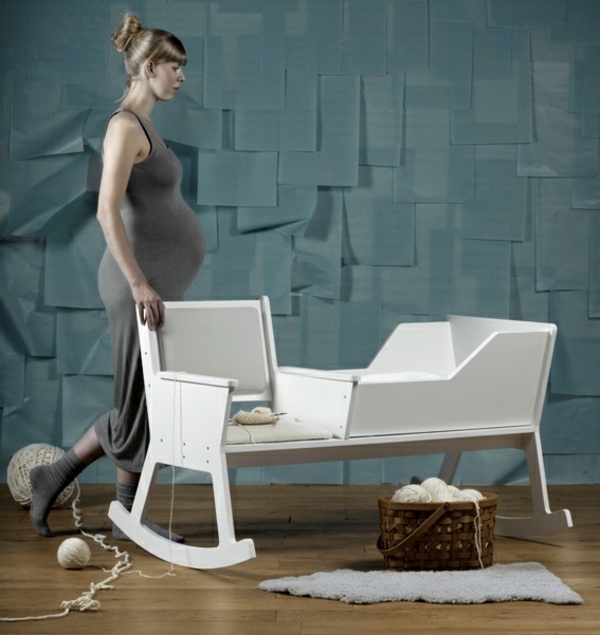 Modern nursery room furniture rocking cradle