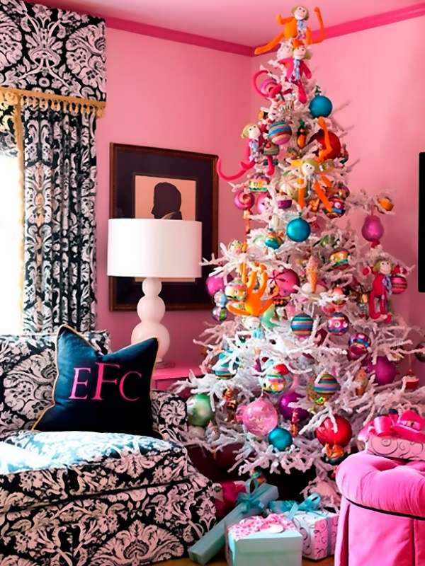 home ideas bold pink tree